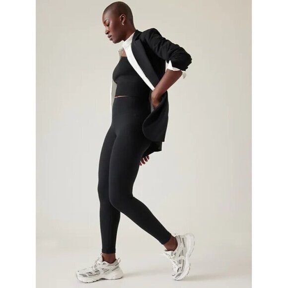 Athleta Aurora Seamless Black Ribbed Leggings XXS - Picture 3 of 7